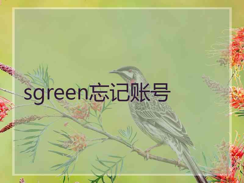 sgreen忘记账号