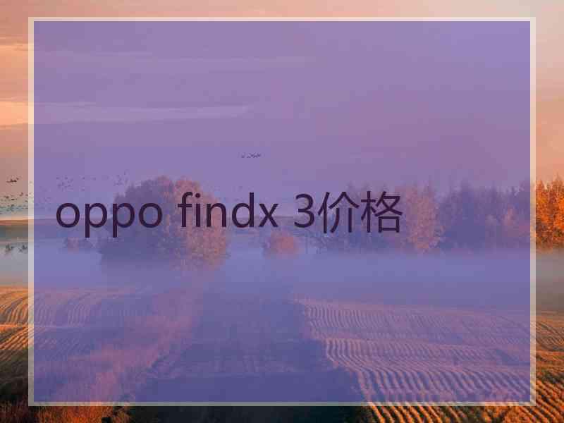 oppo findx 3价格