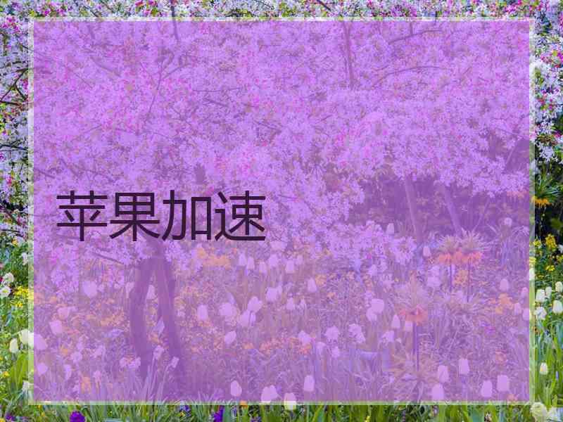 苹果加速