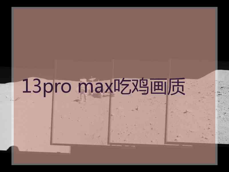 13pro max吃鸡画质