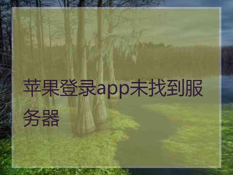 苹果登录app未找到服务器