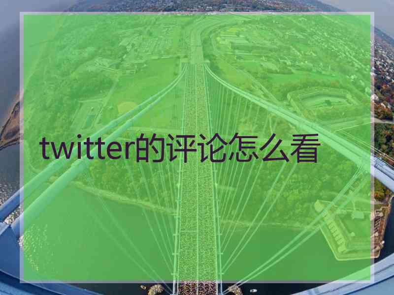 twitter的评论怎么看