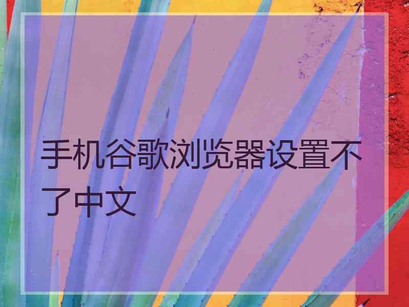 手机谷歌浏览器设置不了中文