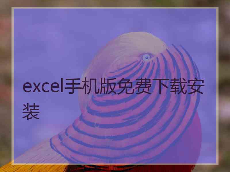 excel手机版免费下载安装