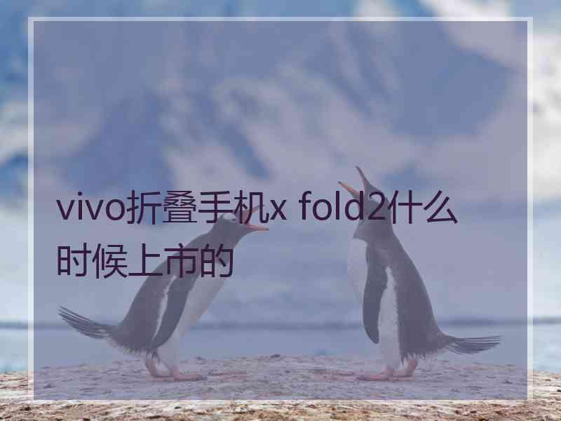 vivo折叠手机x fold2什么时候上市的