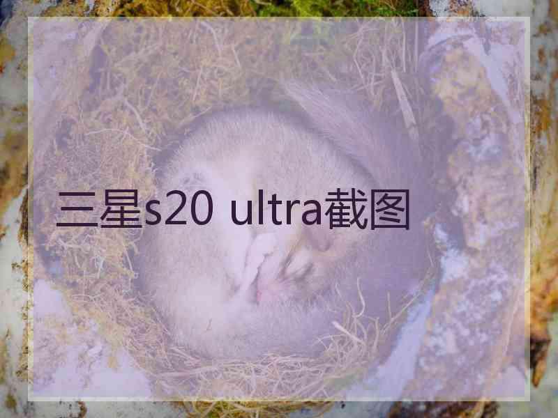 三星s20 ultra截图