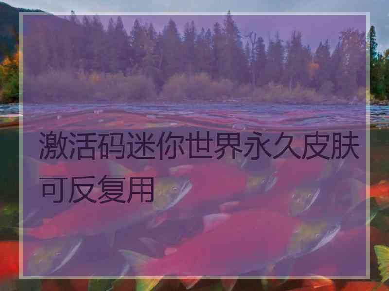 激活码迷你世界永久皮肤可反复用