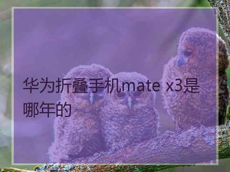 华为折叠手机mate x3是哪年的