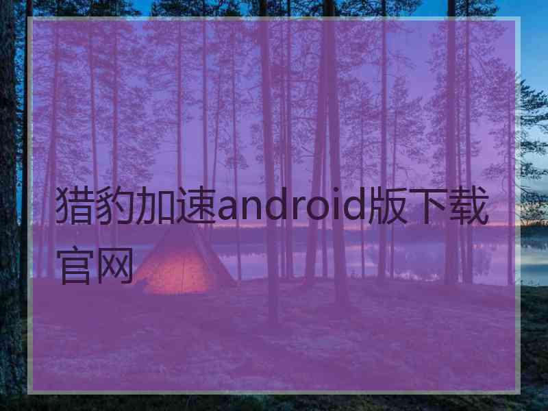 猎豹加速android版下载官网