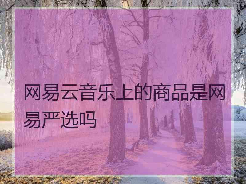 网易云音乐上的商品是网易严选吗