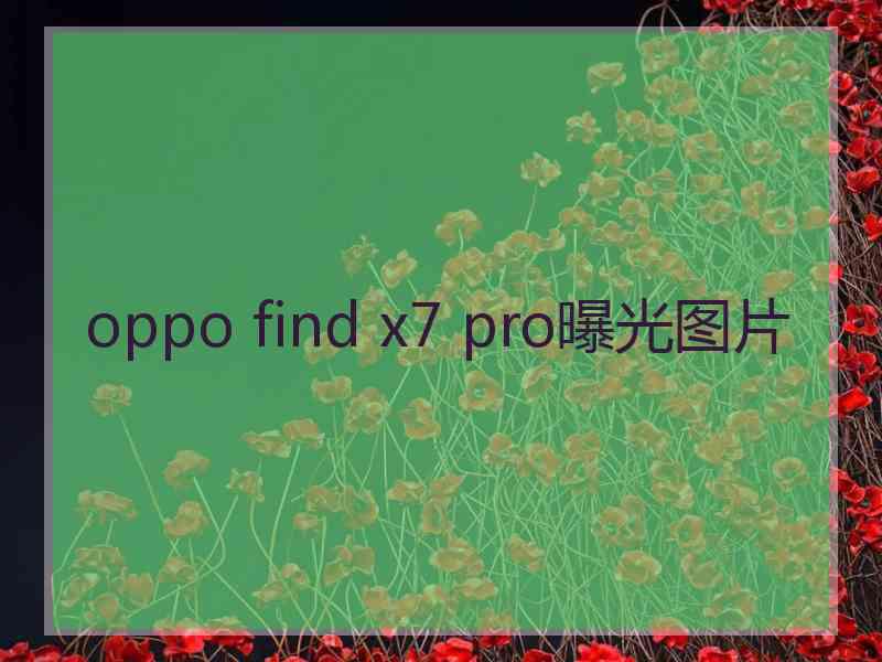 oppo find x7 pro曝光图片