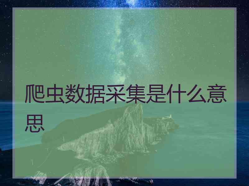 爬虫数据采集是什么意思