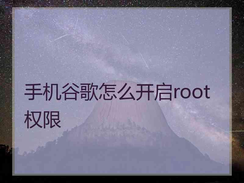 手机谷歌怎么开启root权限