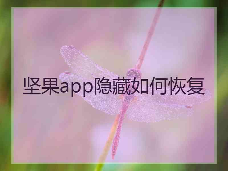 坚果app隐藏如何恢复