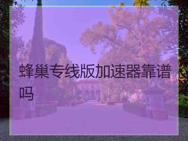 蜂巢专线版加速器靠谱吗