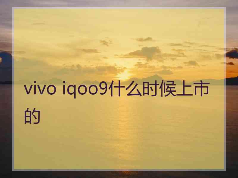 vivo iqoo9什么时候上市的