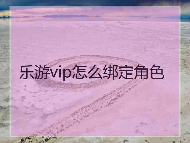 乐游vip怎么绑定角色