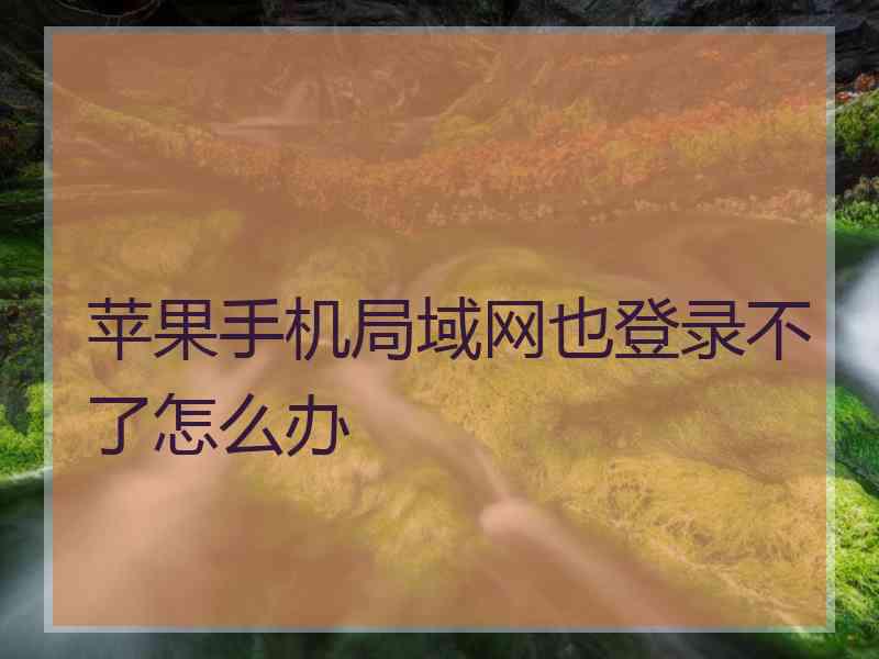 苹果手机局域网也登录不了怎么办