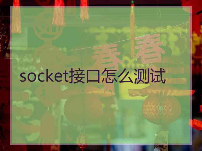 socket接口怎么测试