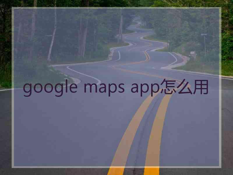 google maps app怎么用