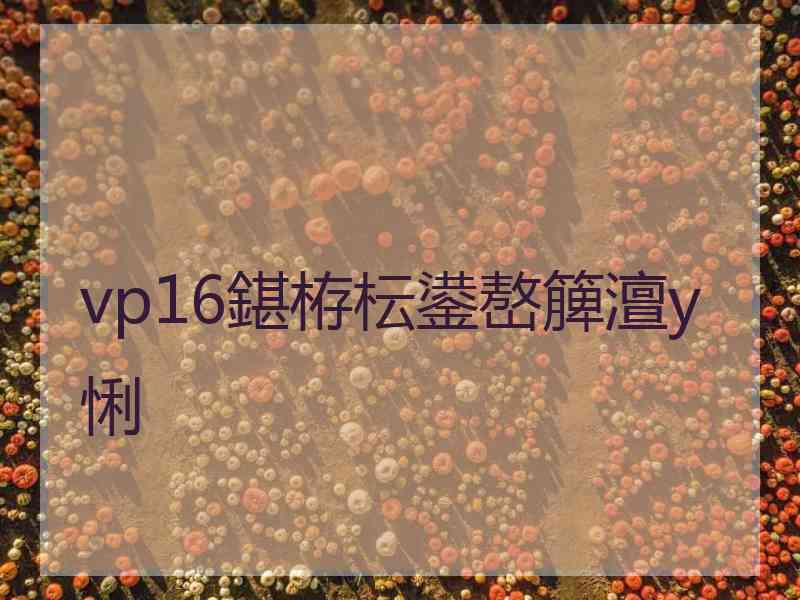 vp16鍖栫枟鍙嶅簲澶у悧