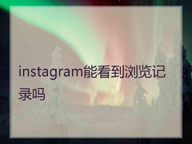 instagram能看到浏览记录吗