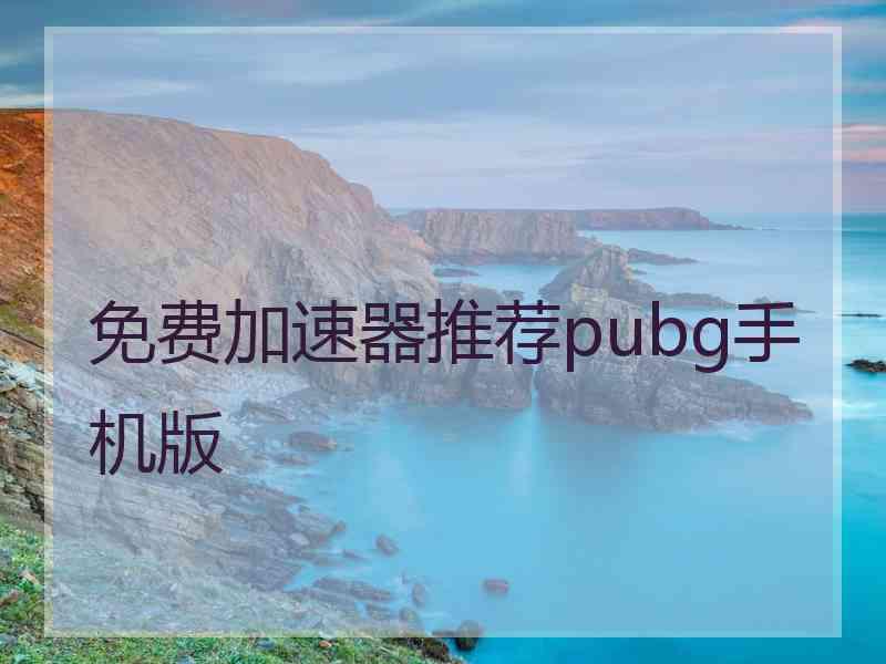 免费加速器推荐pubg手机版