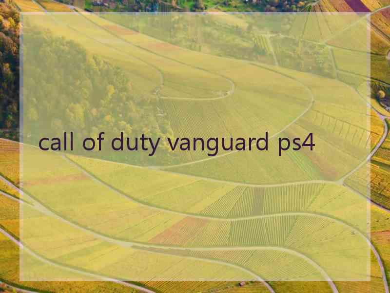 call of duty vanguard ps4