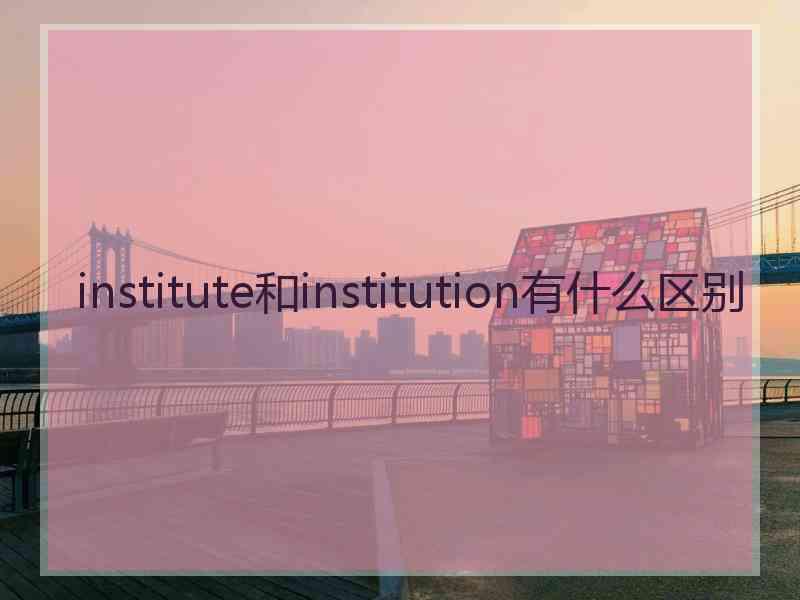 institute和institution有什么区别