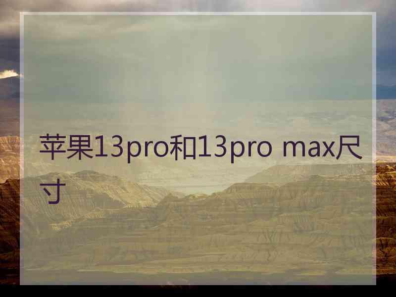 苹果13pro和13pro max尺寸