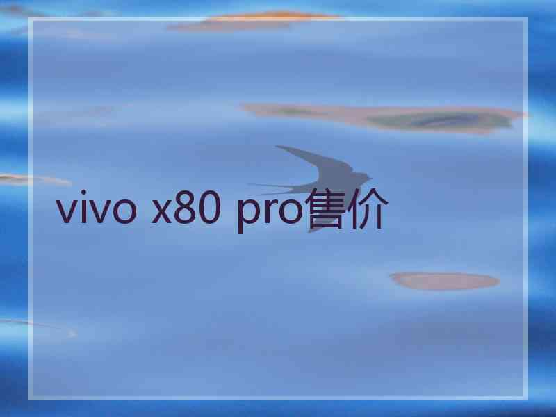 vivo x80 pro售价