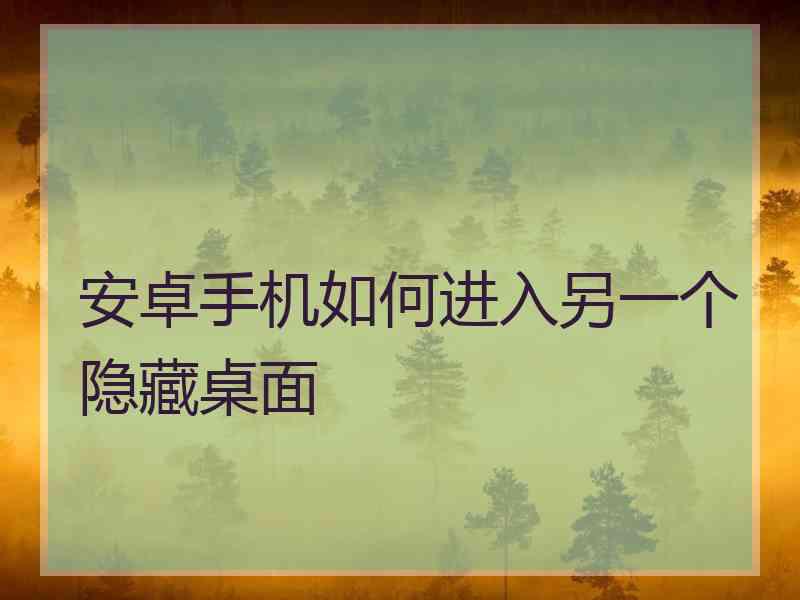 安卓手机如何进入另一个隐藏桌面