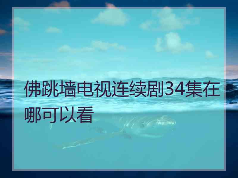 佛跳墙电视连续剧34集在哪可以看