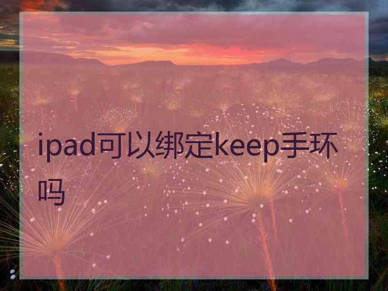 ipad可以绑定keep手环吗