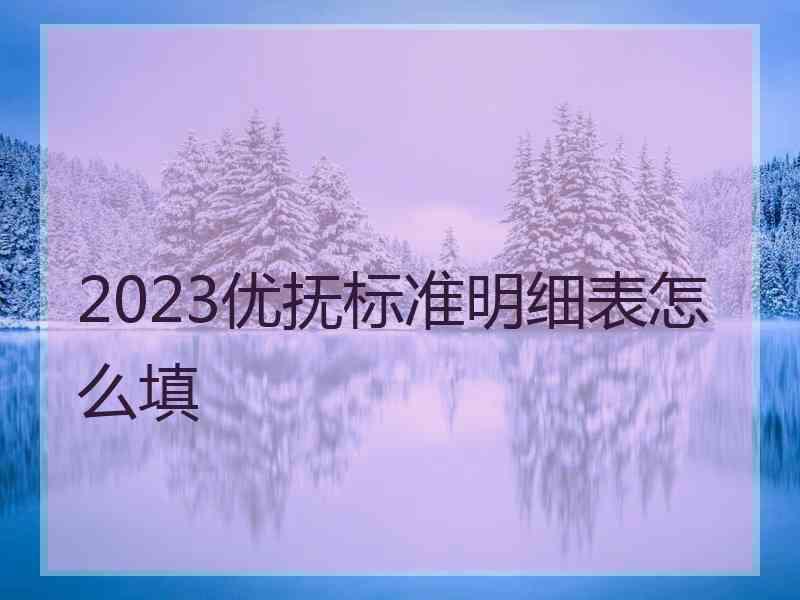 2023优抚标准明细表怎么填