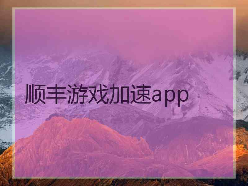 顺丰游戏加速app