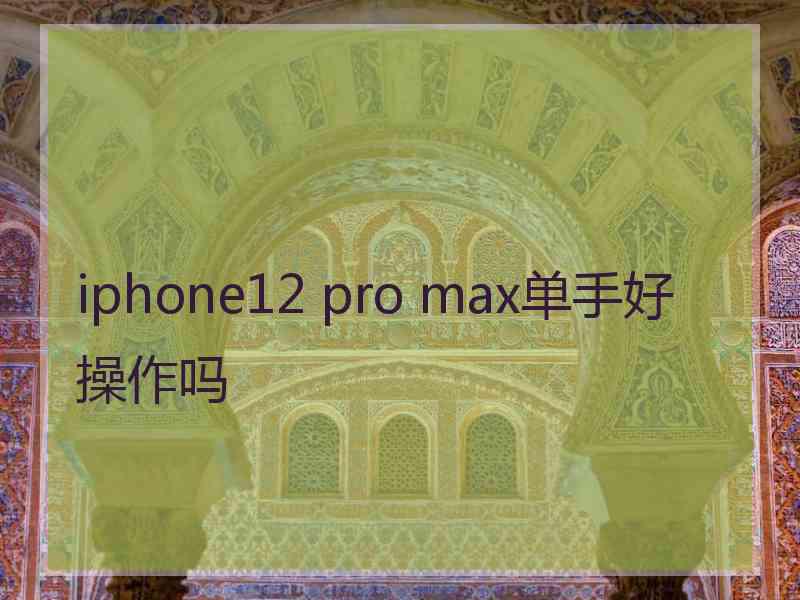 iphone12 pro max单手好操作吗