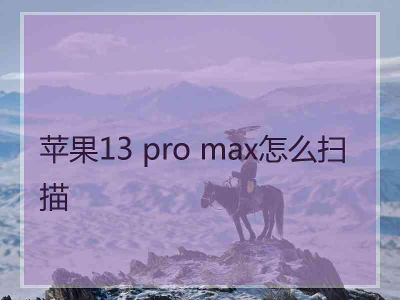 苹果13 pro max怎么扫描