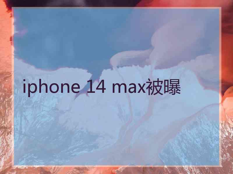 iphone 14 max被曝