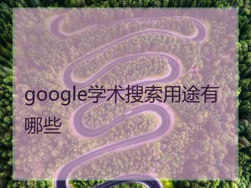 google学术搜索用途有哪些