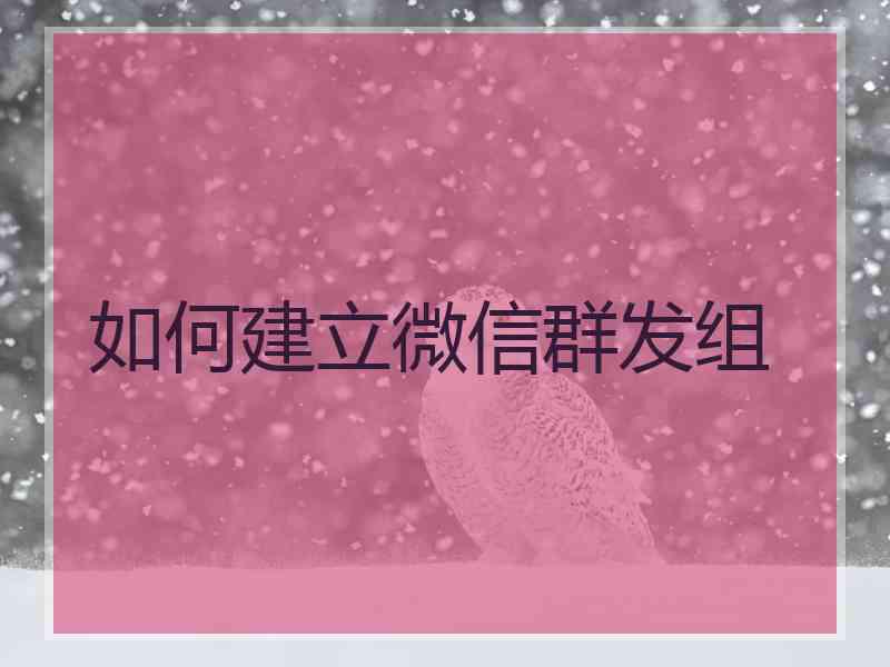 如何建立微信群发组