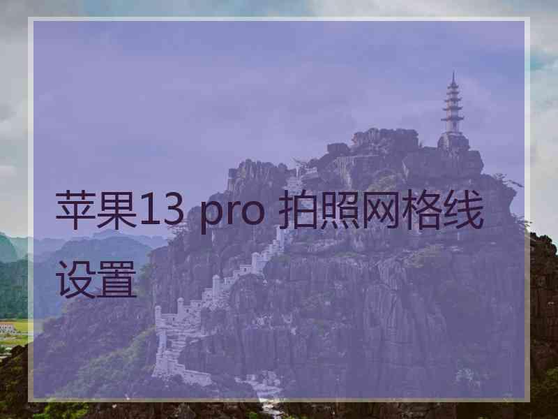 苹果13 pro 拍照网格线设置