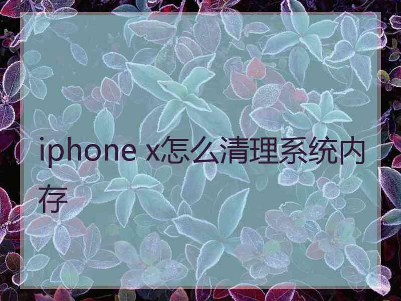 iphone x怎么清理系统内存