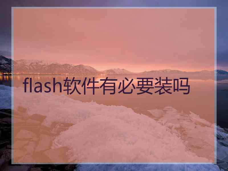 flash软件有必要装吗