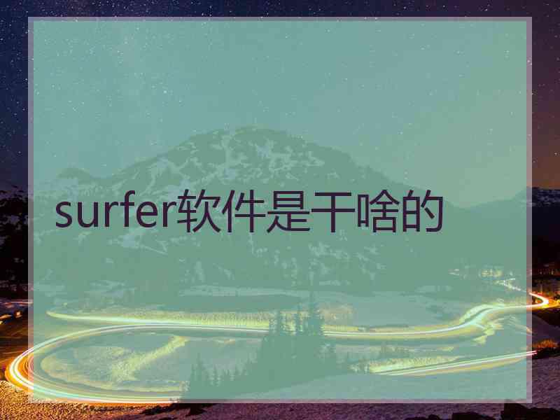 surfer软件是干啥的