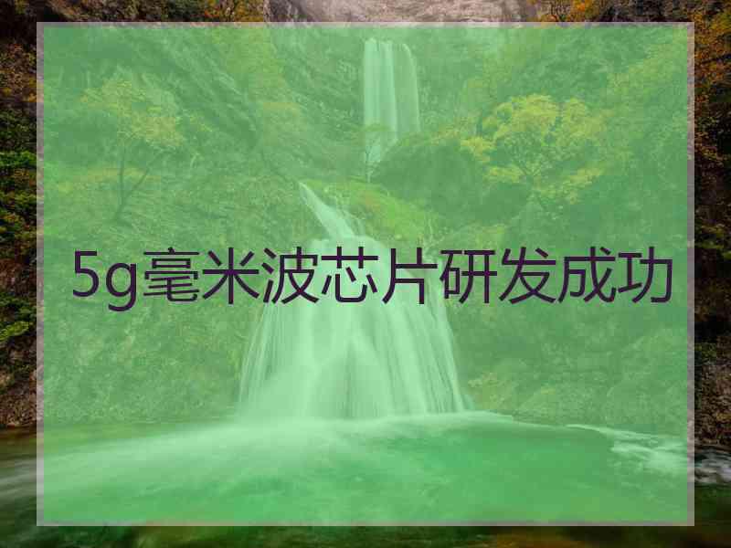 5g毫米波芯片研发成功