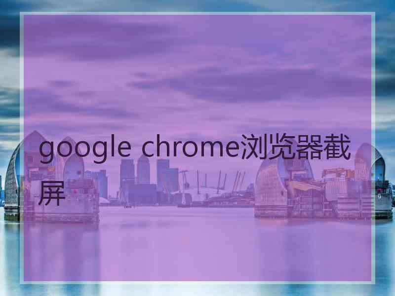 google chrome浏览器截屏