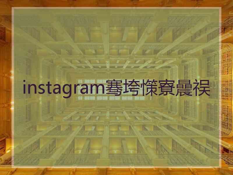 instagram骞垮憡寮曟祦