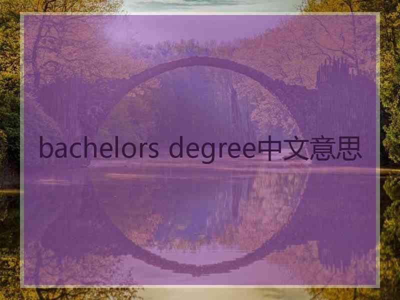 bachelors degree中文意思