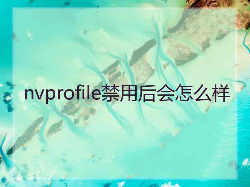 nvprofile禁用后会怎么样